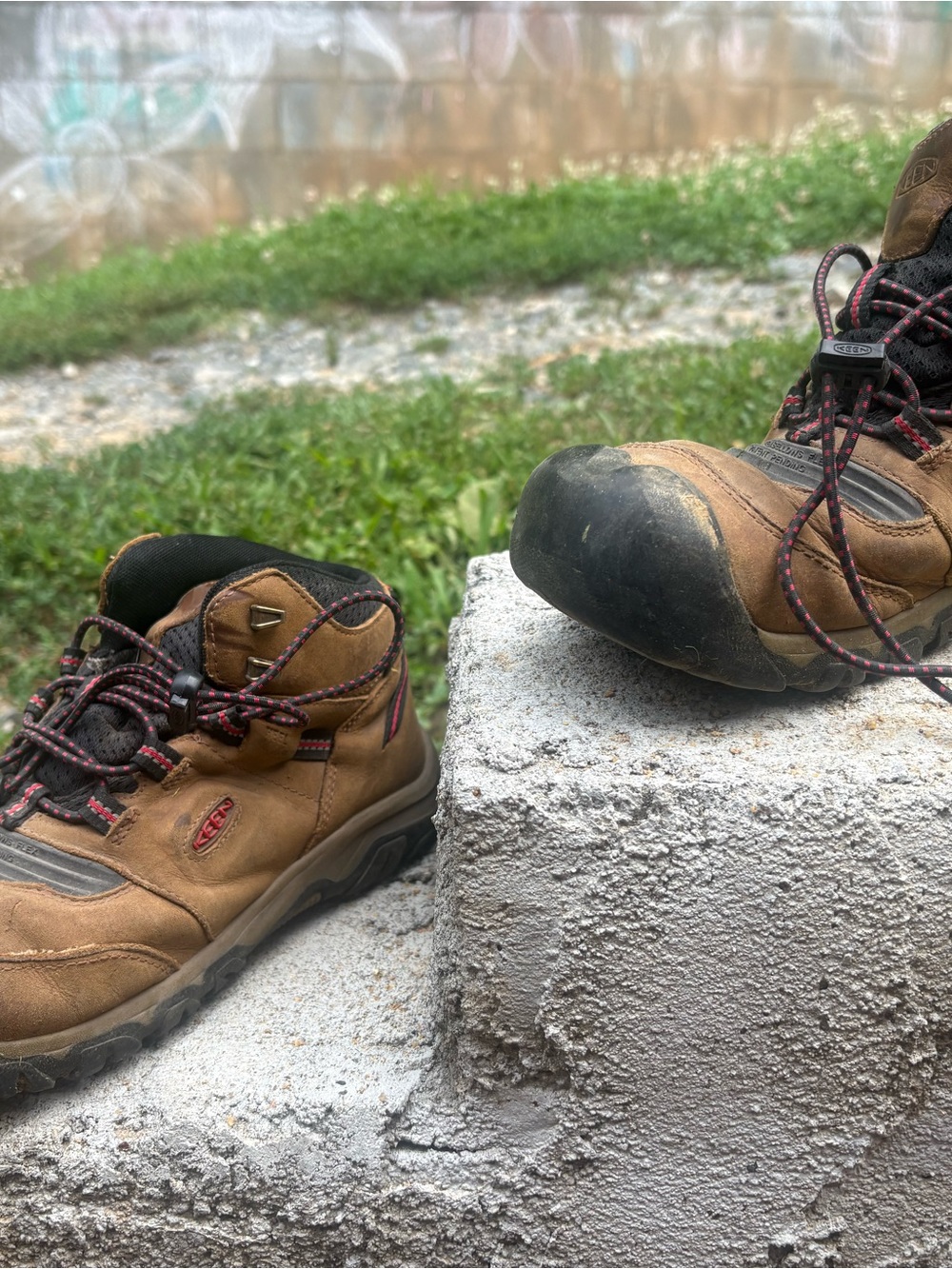 Keen Brown and Black Men's Rugged Leather Work Boots